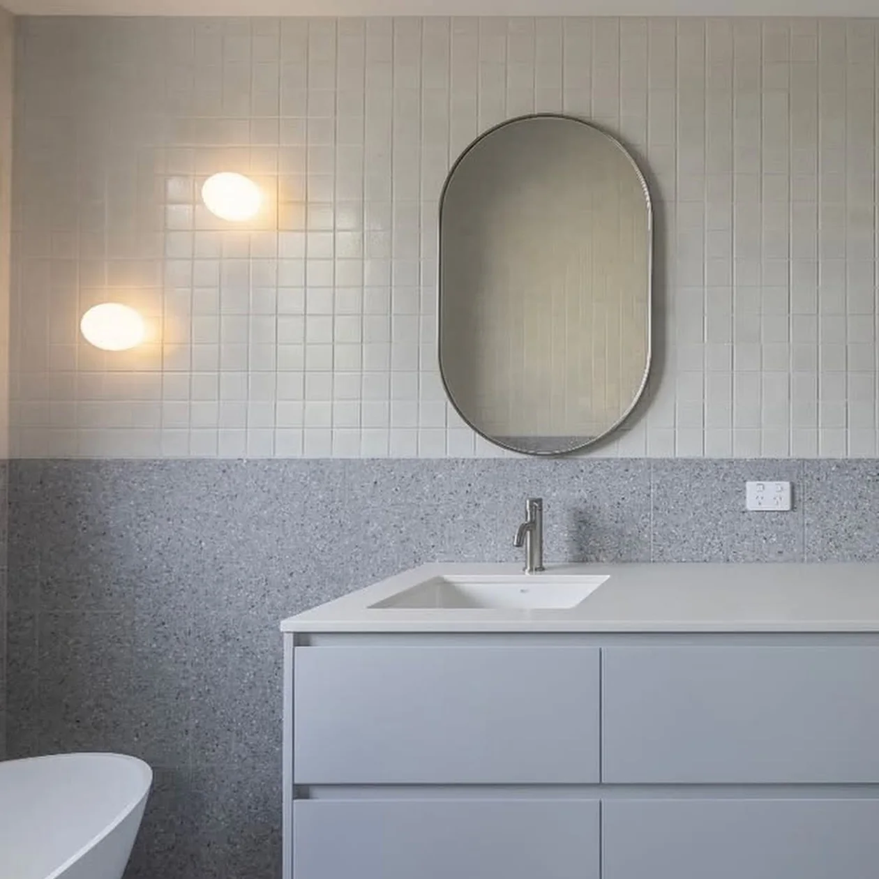 Finished bathroom with ventilation installed