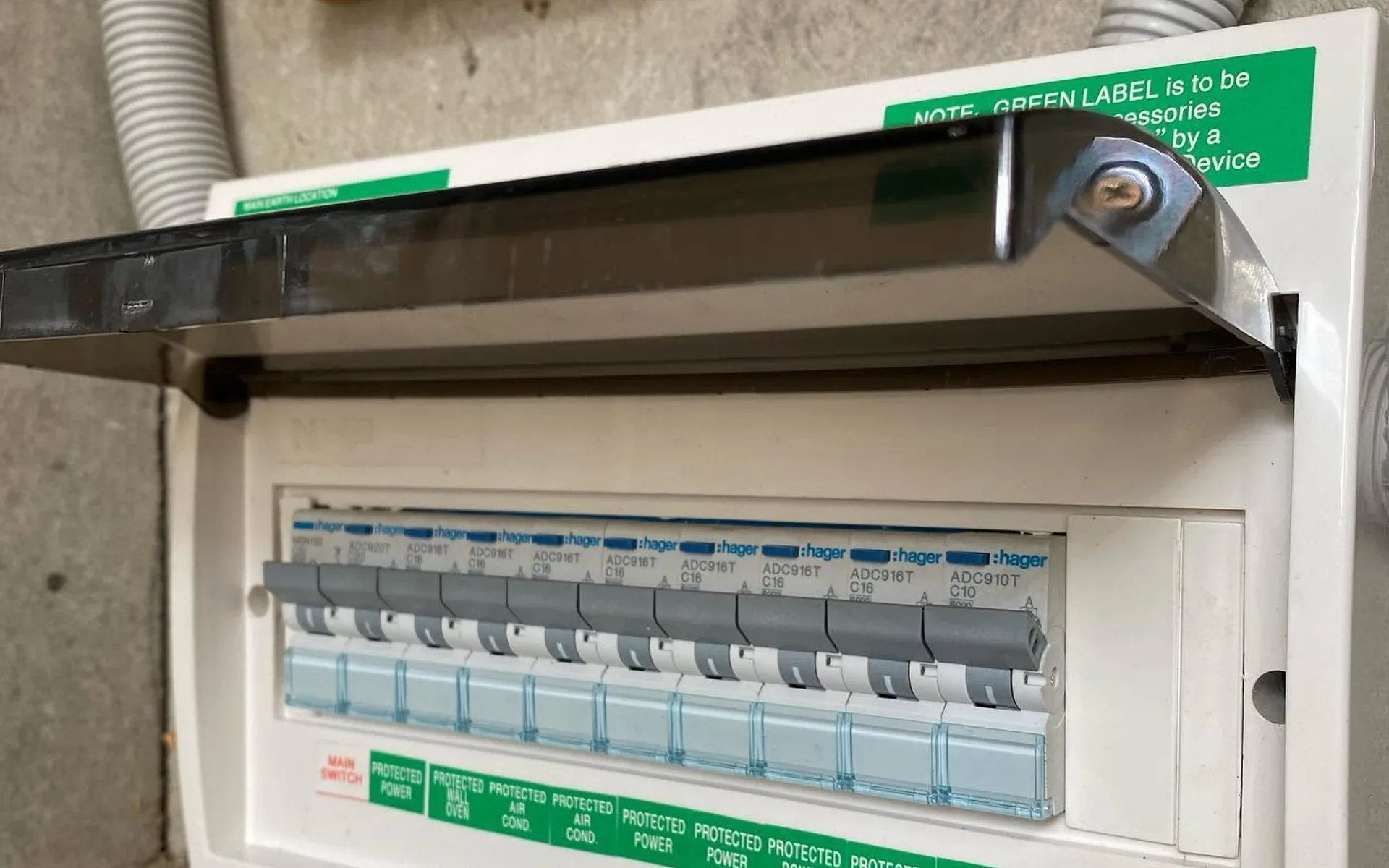 Switchboard opened up during urgent electrical work