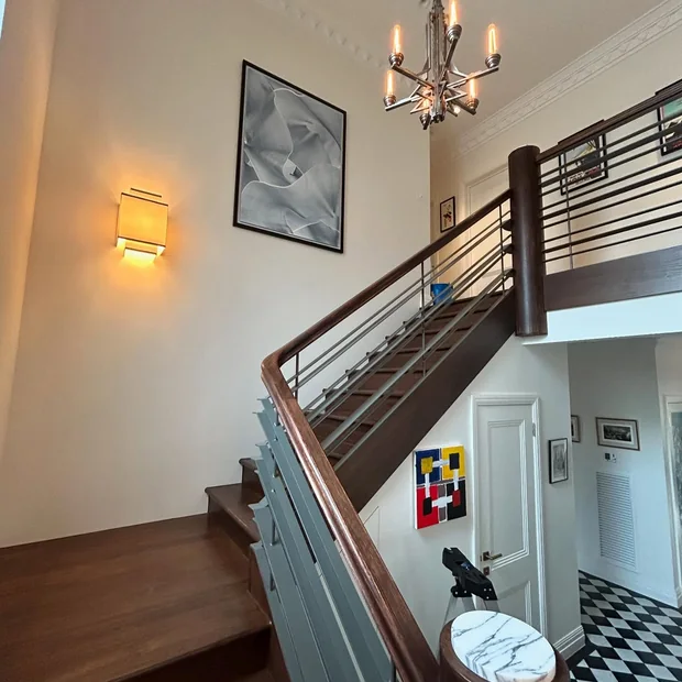 Chandelier hanging in a stairwell