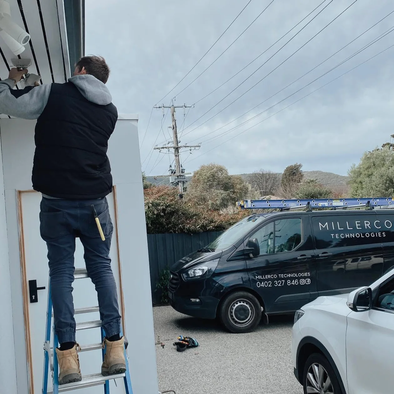 MillerCo electrician working on site