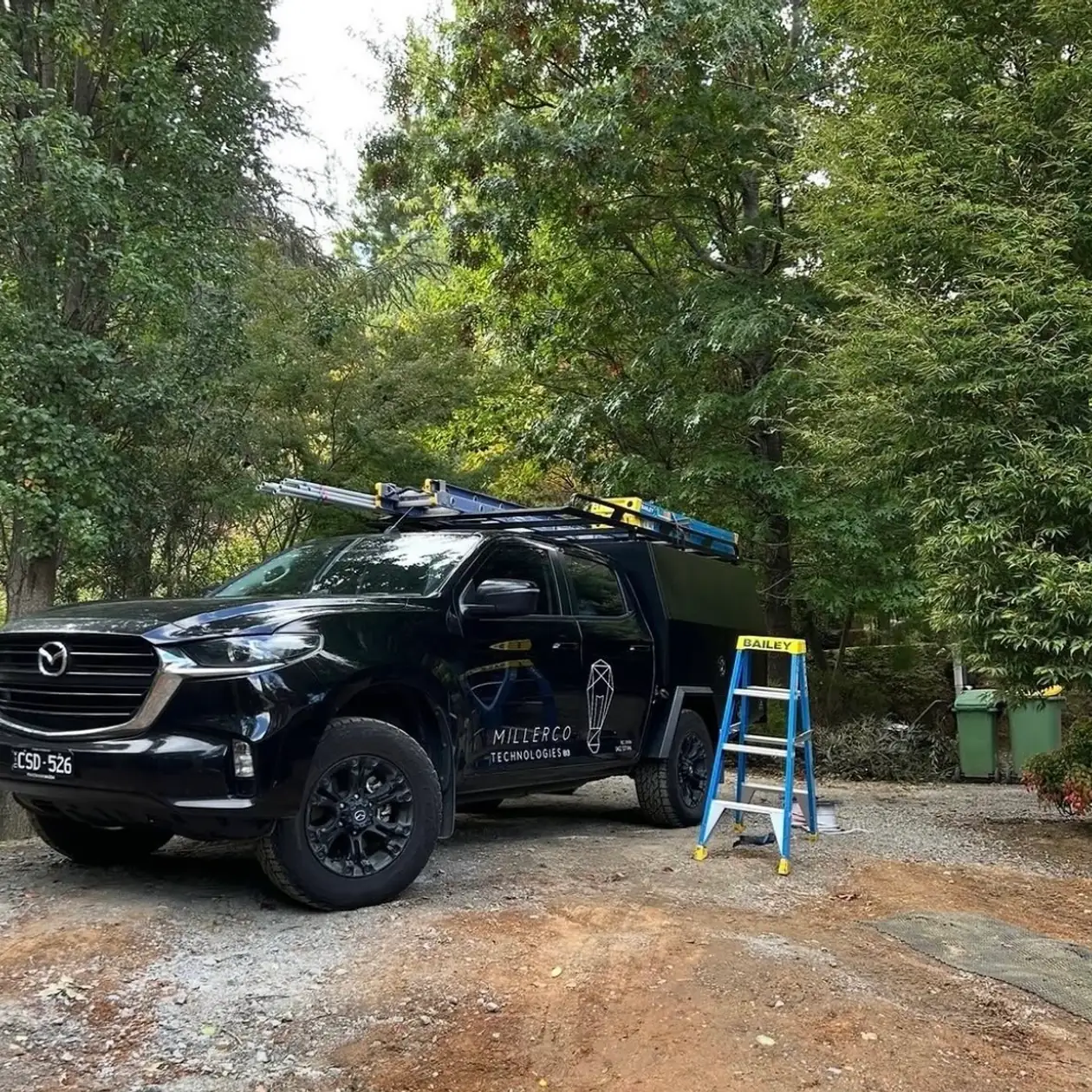 MillerCo Technologies work ute at a job in the Yarra Ranges