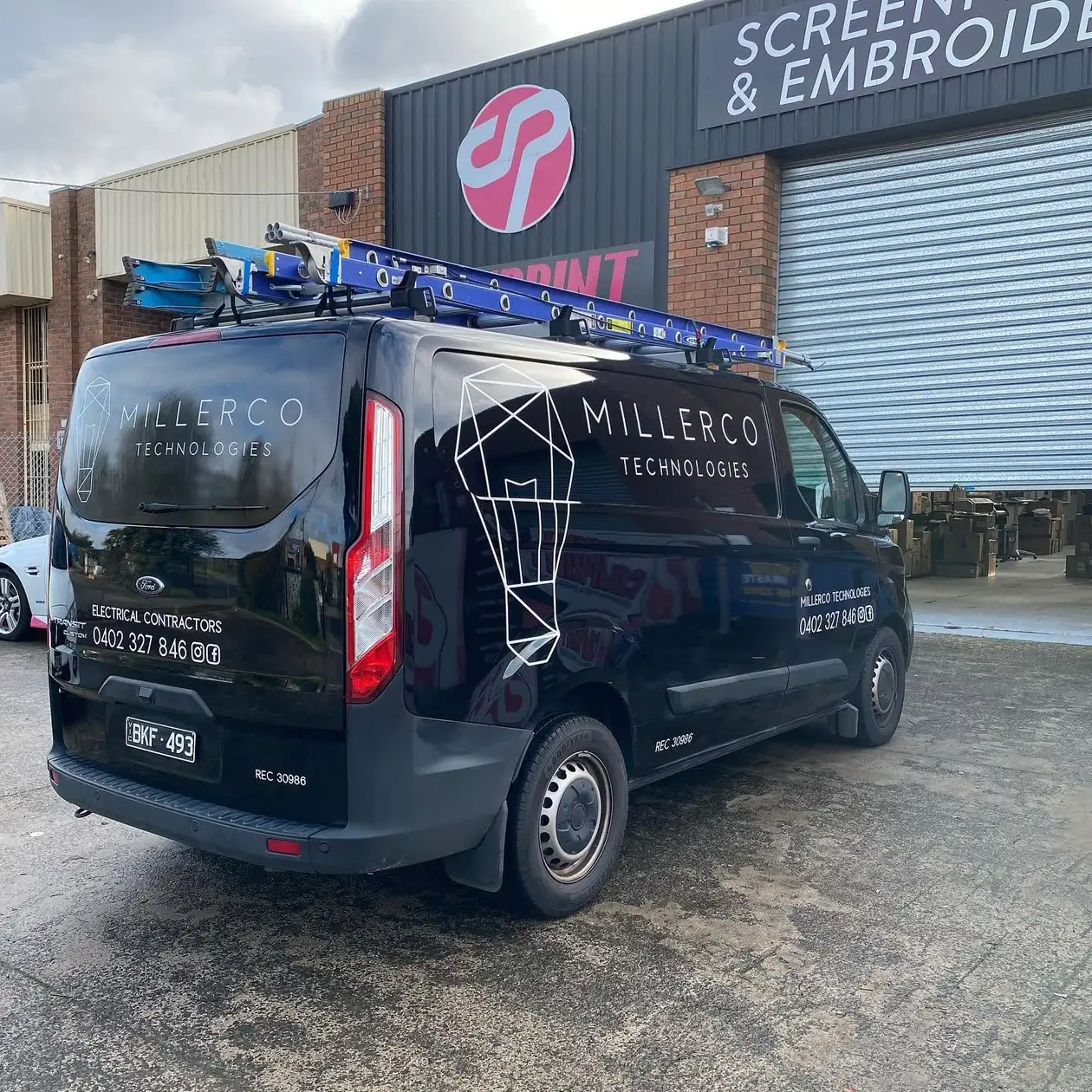 MillerCo Technologies work van at a job site