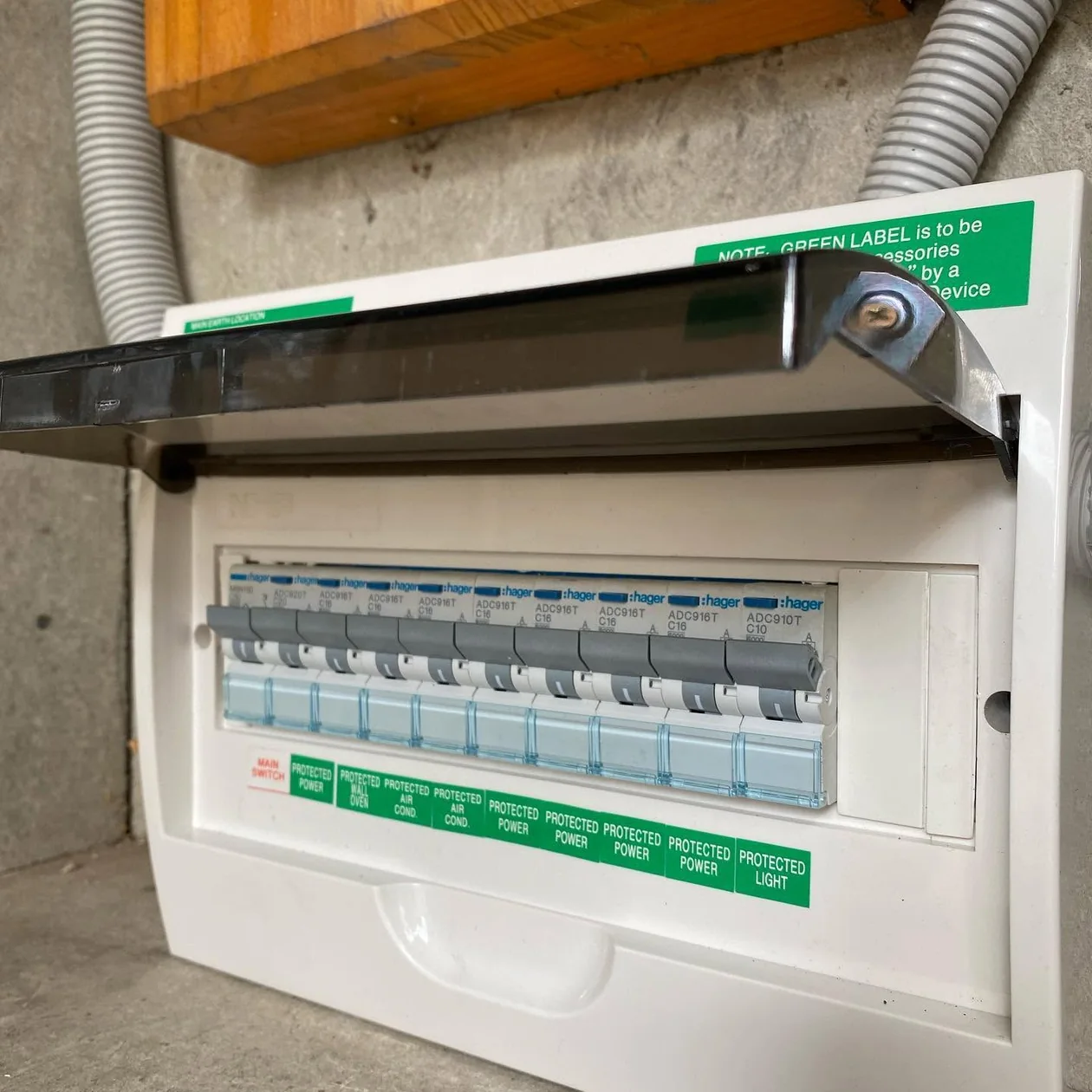 Switchboard work carried out at a property