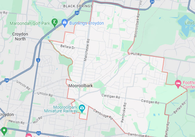 Mooroolbark map area